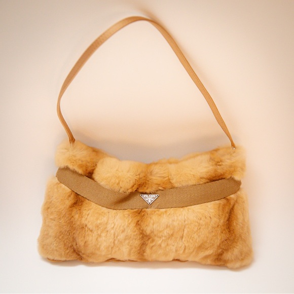 Prada Cream Mink Fur Shoulder Bag - Picture 5 of 11